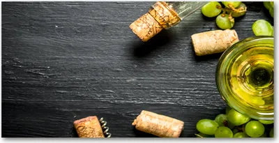 Produktbild von Tulup Glas-Bild -140x70- Wandkunst Dekorative Wand für Küche & Wohnzimmer - Essen & Getränke - Weißwein Früchte - Grün