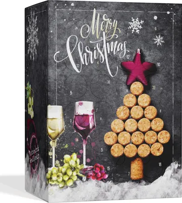 Zdjęcie produktu dla UMBRELLA® Wine Advent Calendar 2025 - 24 rodzaje wina (białe, czerwone, różowe) dla kobiet i mężczyzn, ekskluzywny kalendarz świąteczny, wyprodukowany w Niemczech