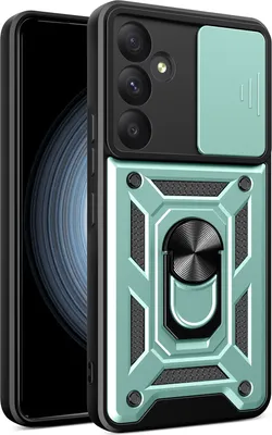 Produktbild von Hülle für Samsung Galaxy A55 5G mit Ring Ständer Halter Dia Kameraschutz TPU PC Hybrid Handyhülle Grün