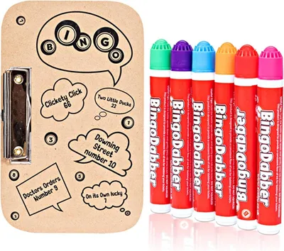 Obrázek produktu pro Sada pro hru bingo, obsahující značkovače a herní plochu, pro zábavu při hře bingo
