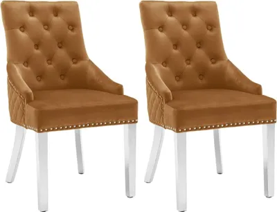 Immagine prodotto di SYFAX™ sedie per sala da pranzo 2 pezzi. Velluto marrone