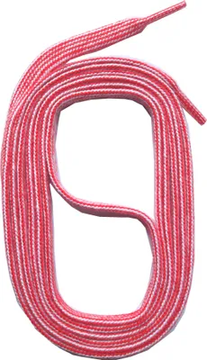 Produktbild von SNORS gestreifte Schnürsenkel flach - WEISS / ROT - 5mm - 130cm