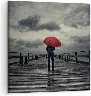 Produktbild von Bild auf Leinwand - Leinwandbild - Meer Brücke Sturm - 60x60cm - Wand Bild - Wanddeko - Wandbilder - Leinwanddruck - Bilder - Kunstdruck - Wanddekoration - Leinwand bilder - Wandkunst - AC60x60-3684
