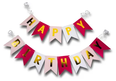 Produktbild von Fackelmann Happy Birthday Girlande Bunte Papierdeko für Geburtstage, 23 x 11,5 x 1 cm, Wiederverwendbar