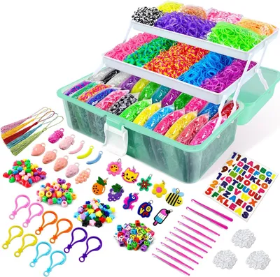 Produktbild von Loom bands set, bunt, mit Organizer, kreatives Spielzeug, für Kindergeburtstage, grün