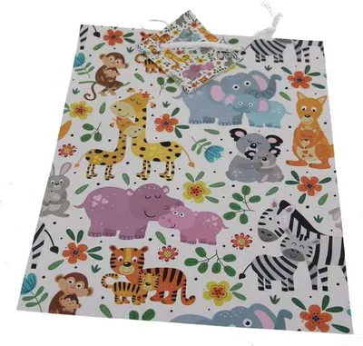 Produktbild von Geschenktasche Zootiere - ca. 17,5 x 22,5 x 9,5 cm