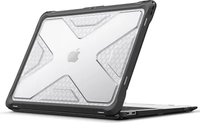 Produktbild von Fintie Hülle Kompatibel mit MacBook Air 13 (2018-2020 Freisetzung) A2337 M1/A2179/A1932 - Ganzkörper-Rugged Hybrid Schutzhülle TPU Stoßstange Case Kompatibel mit MacBook Air 13" Retina, Transparent
