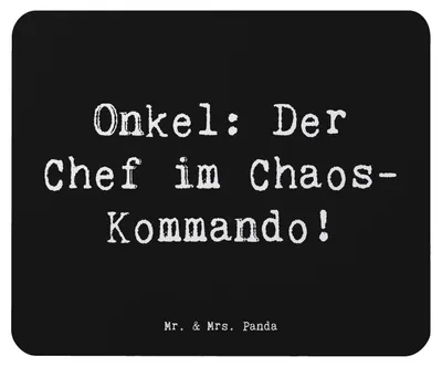 Produktbild von Mr. & Mrs. Panda Mouse Pad Spruch Onkel Chef - Schwarz - Geschenk, Mousepad, herzerwärmende Sprüche, Spaß, Freude, Familie, laptop, mauspad, Jubiläen, Patenonkel, Lustig