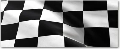 Produktbild von Tulup® Leinwandbild - 125x50 cm - Wandkunst - Drucke auf Leinwand - Leinwanddruck  - Sonstige - Schwarzweiß - Karierte Flagge