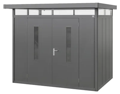 Produktbild von GFP Primeyard Gerätehaus Metall Gartenhaus 263x180x231 cm Geräteschuppen anthrazit