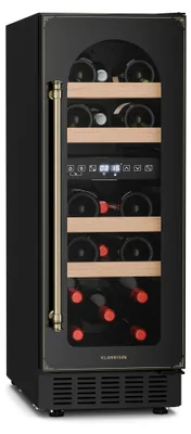 Obrázok produktu pre Klarstein vinotéka, slim, 2 zóny, sklenené dvere, UV ochrana, 5-22 °C, 17 fliaš