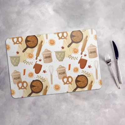 Produktbild von Tischset 6x45x30 cm Platzset Tischmatte Platzmatte Untersetzer - Backen Schokolade Kuchen