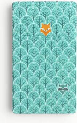 Produktbild von Spannbettlaken aus Baumwolle für Kinderbett 120x60 cm - Mint Forest