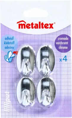 Produktbild von Metaltex Plakhaken 4 Stuks Verchroomd