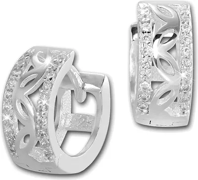 Produktbild von SilberDream Creolen 13mm 925er Silber weiß Zirkonia Senses Ohrringe SDO4266W