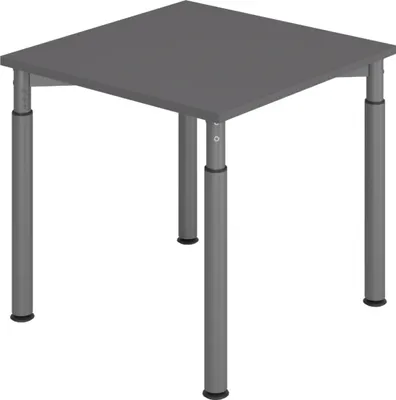 Produktbild von bümö Schreibtisch Serie-Y - Größe:  80 x 80 cm, Nachbildung: Graphit, Gestell: Graphit
