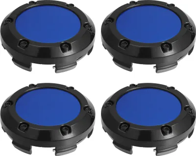 Produktbild von 66mm Durchmesser 6 Clips Auto Radnabenkappen Schwarz Blau - 4 Stück