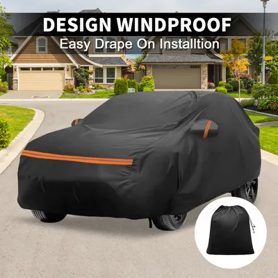 Image de Housse De Voiture Pour Toyota Yaris Cross 2020-24 Coton Spunlace, Couverture Voiture Toutes Saisons ImpermšŠable, Coupe-Vent, Protection Soleil, Pluie Neige Fermeture šŠclair, Noir