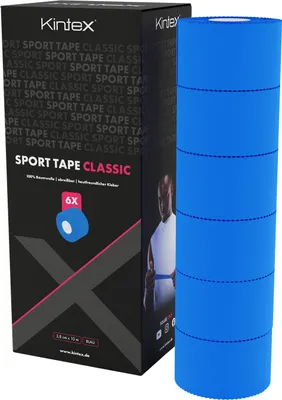 Produktbild von Kintex 6 Rollen Sport Tape 3,8cm x 10m, starrer Tapeverband Blau