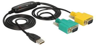 Produktbild von Delock Adapter USB 2.0 Typ-A > 2 x Seriell DB9 RS-232
