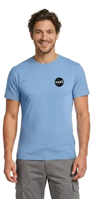 Produktbild von Spreadshirt NASA Klassisches Brustogo In Schwarz-Weiß Männer T-Shirt, L, Carolina Blue