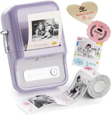 Produktbild von Etikettendrucker 300dpi Selbstklebendes Etikettiergerät Beschriftungsgerät Label PrinterFotodrucker für Lernen,Studiennotizen,Bilderdruck,Scrapbooking