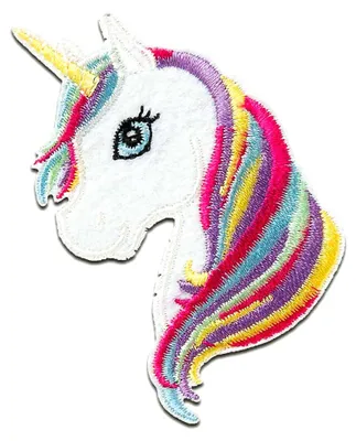 Produktbild von Einhorn Mädchen - Aufnäher, Bügelbild, Aufbügler, Applikationen, Patches, Flicken, Zum Aufbügeln, Größe: 6,9 x 4,4 cm