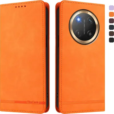 Image de Etui pour Honor X9C/Magic7 Lite, étui rétro en cuirPolyuréthaneavec support et fentes pour cartes Orange