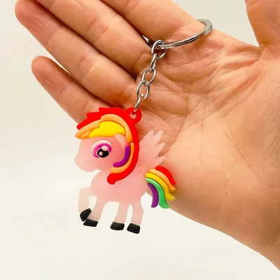 Image de CHPN - Porte-clés - Porte-clés licorne - Lot de 2 porte-clés licorne - Cadeau - Fête pour enfants - Rose