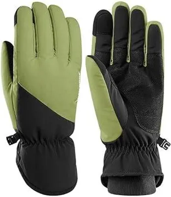 Produktbild von ROCKBROS Ski Handschuhe Unisex Warm Winddicht Touchscreen Thermo Für Laufen Fahrrad MTB Skifahren Snowboard Wandern Grün Größe S