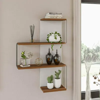 Productafbeelding van Batilda - Plank, 64x19x96h cm Eikenbruin, 3 Planken