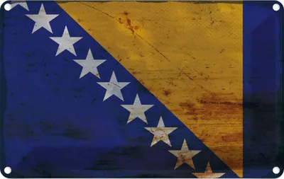 Obrázek produktu pro vianmo Kovový nápis 18x12 cm Flagge Bosnien und Herzegowina