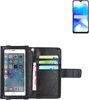 Produktbild von K-S-Trade Handy Hülle Schutz Hülle Kompatibel mit Blackview A80s Case mit Displayschutz / Schutzfolie Flip Cover Wallet case Etui Hülle schwarz