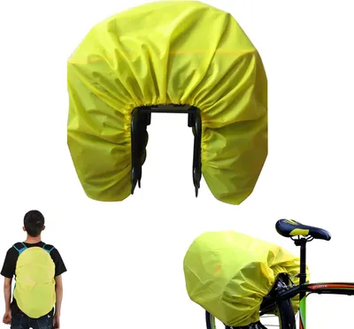 Produktbild von Regenhülle für Fahrrad Hinterradkorb - Doppelte Gepäcktasche - Leicht und Faltbar