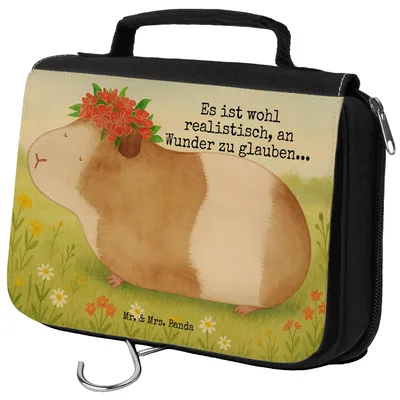 Produktbild von Mr. & Mrs. Panda Kulturbeutel Meerschweinchen Weisheit Design - Weiß - Geschenk, Make-Up Tasche, Wunder, Schminktasche, Motivation, Lustige Sprüche, Kosmetiktasche