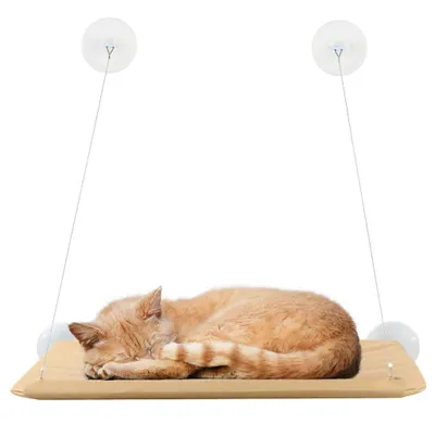Produktbild von Fenster Katzenhängematte für Katzen,Katzen Hängematte Für Große Katze in Innenräumen,Verstärkte Katzen Fensterplatz mit starkem Saugnapf