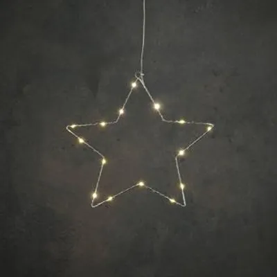 Immagine prodotto di Stella Edelman argento bianco caldo 15led a batteria d34cm | 6 pezzi