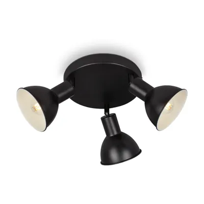 Immagine prodotto di Lampada da soffitto Spot vintage orientabile 3xE14 25W nero Ø19cm Briloner