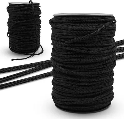 Immagine prodotto di Corda in paracord, 100 m, diametro 6 mm, poliestere nero, per scarpe sportive