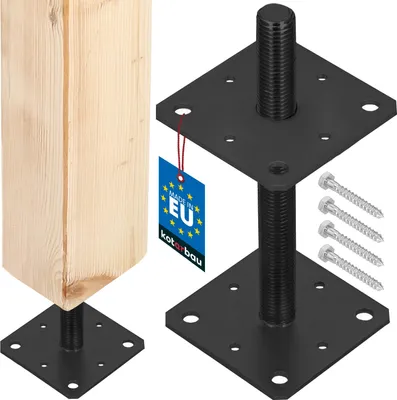 Produktbild von KOTARBAU® Pfostenträger aus pulverbeschichtetem Stahl 160x160x250 mm Anthrazit Pfostenträger Einschlaghülse höhenverstellbar Zaunpfosten Aufschraubhülse Bodenhülse Balkenschuh Bodenanker Balkenschuhe
