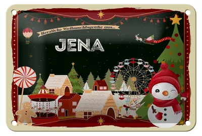 Produktbild von Blechschild Weihnachten Grüße JENA Geschenk FEST Dekoration  18x12cm