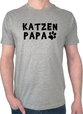 Produktbild von Huuraa Herren T-Shirt Katzenpapa Tapse XXL Sport Grey Bio Baumwolle Fairtrade Herrenshirt Geschenkidee