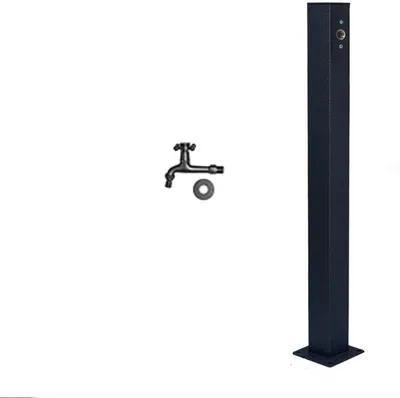 Productafbeelding van Verticale Waterkolom - Buiten Kraan - Tuin Besproeien - Roestvrij Staal - 3 Hoogtes - Zwart