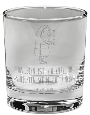 Produktbild von Mr. & Mrs. Panda Glas Igel Wein - Transparent - Geschenk, Weintrinker, Longdrinkglas, Weißwein, für Gin, Weinglas, Gute Laune, Rotwein, Cocktailglas, Tumbler, Spruch