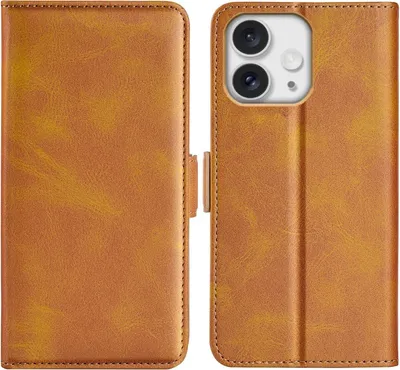 Produktbild von Mobigear Slim Magnet iPhone 16 Pro Max Hülle Klapphülle Geldbörse - Cognac