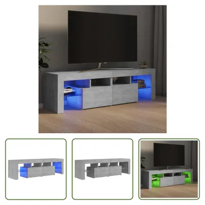 Produktbild von The Living Store TV-Schrank mit LED-Beleuchtung Betongrau 140x36,5x40 cm