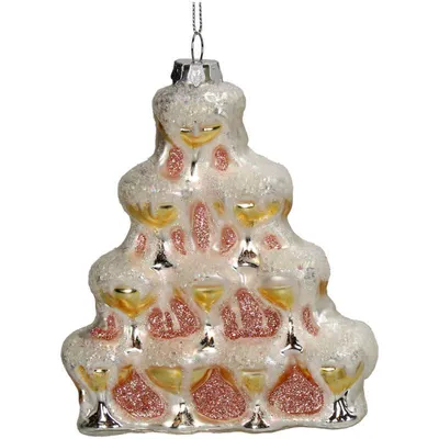 Productafbeelding van HD Collection Kerstornament Champagnekoepel – Zilverkleurig glas – 14 cm – Festive kerstdecoratie
