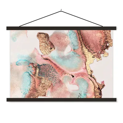 Produktbild von MuchoWow® Textilposter Tinte - Pastell - Abstrakt 150x100 cm mit schwarzem Rahmen - Schlafzimmer