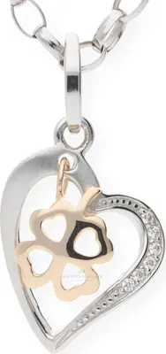 Produktbild von JuwelmaLux Anhänger Silber 925 Herz mit Kleeblatt und Zirkonia JL20-02-0246