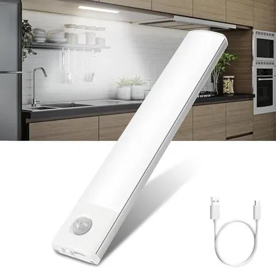 Zdjęcie produktu dla Czujnik ruchu – lampa – oświetlenie podszafkowe LED – 3 tryby barw, możliwość regulacji jasności – 20 cm – biała